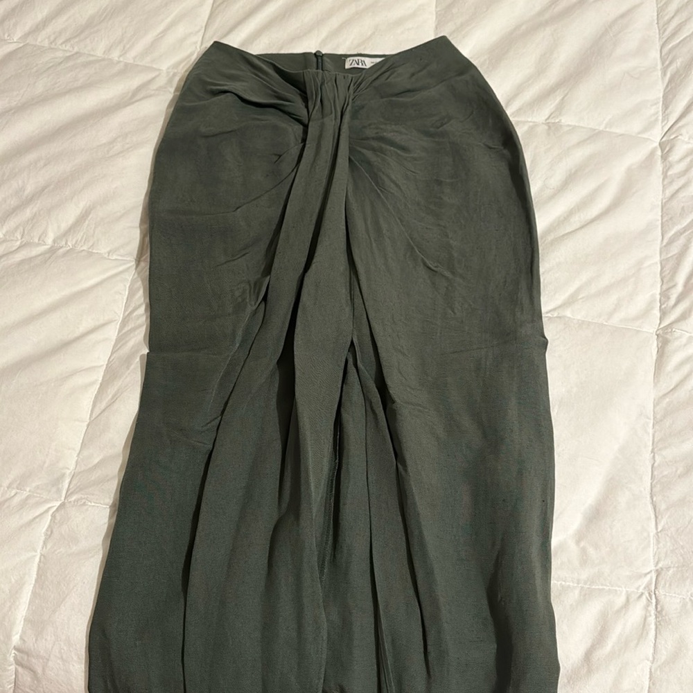 Zara Dark Green Midi Skirt